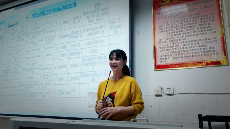 (图一 宁老师做工作安排)